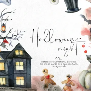 پکیج تصویرسازی آبرنگی هالووین