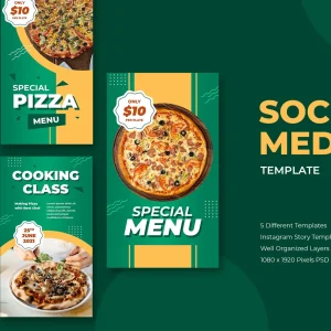 قالب آماده استوری اینستاگرام پیتزا